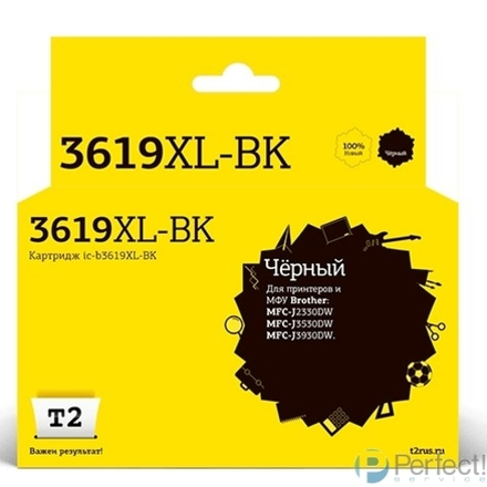 T2  LC-3619XLBK Тонер-картридж для   Brother MFC-J3530DW/J3930DW, черный, с чипом, 3000к