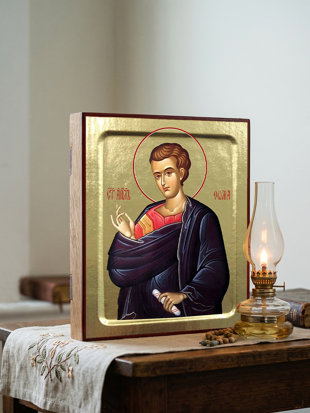 Икона Фомы, апостола на дереве: 125 х 160 (Синопсисъ)