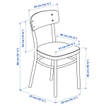 Стул деревянный - IKEA IDOLF, 80х42х47 см, черный, ИДОЛЬФ ИКЕА