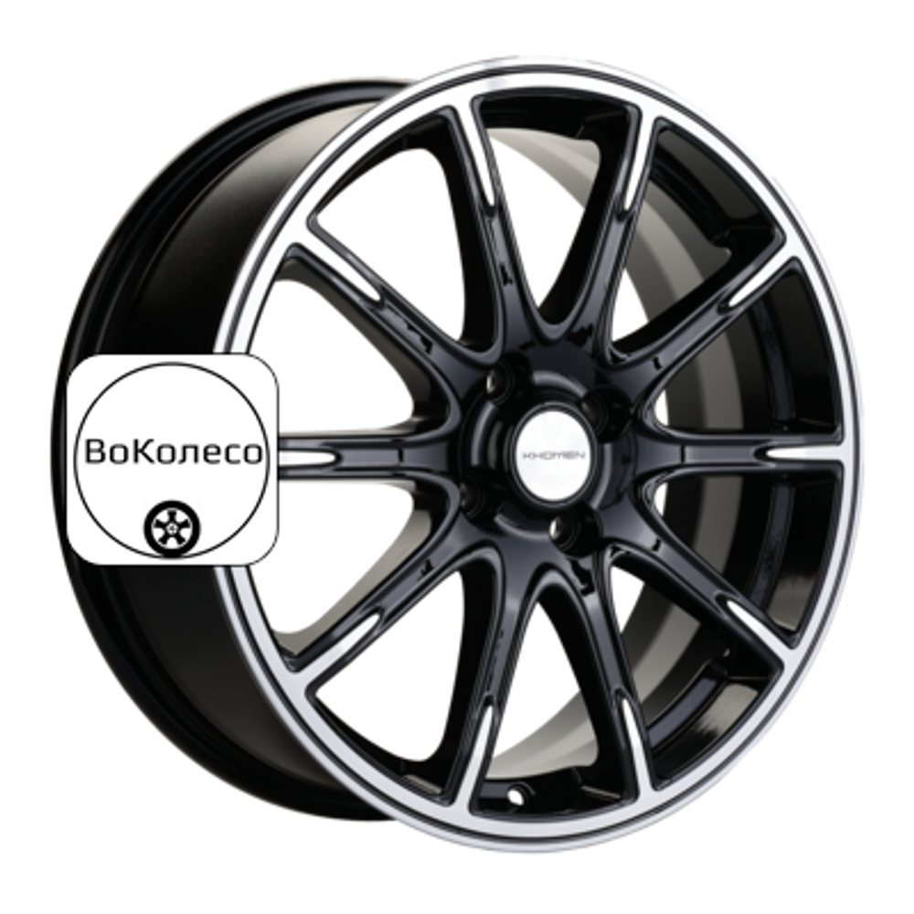 6,5x17/4x100 ET50 D60,1 KHW1707 (Lada Vesta) Black-FP Khomen Wheels