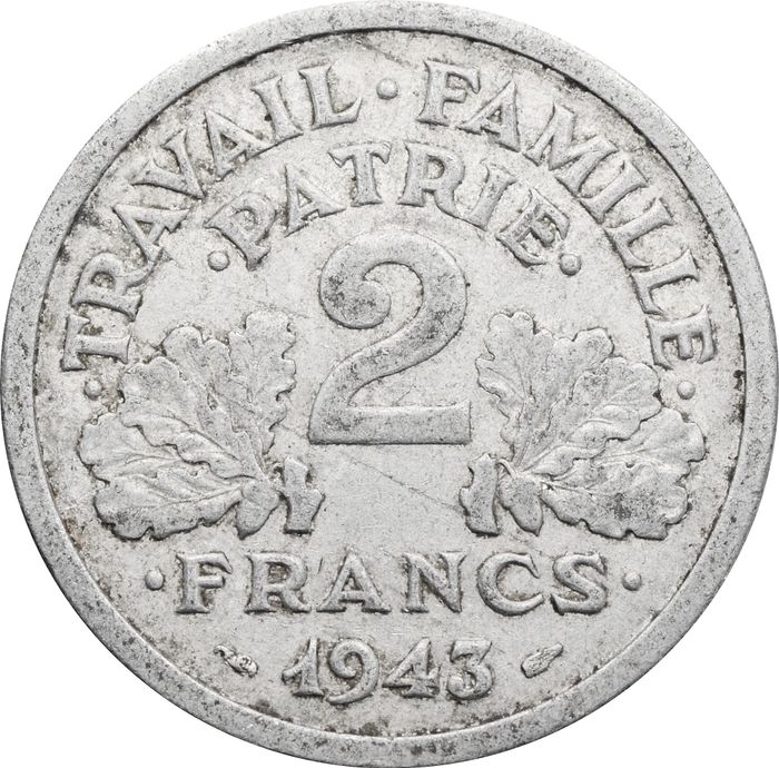 2 франка 1943 Франция