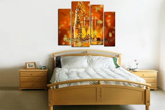 Модульная картина "Брызги шампанского"