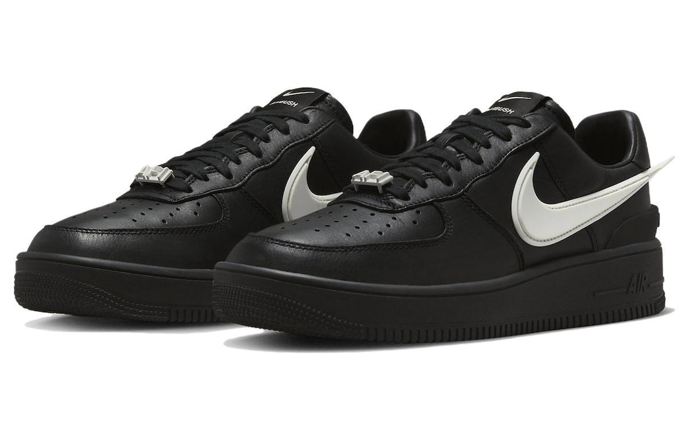 AMBUSH x Nike Air Force 1 Low leather classic retro style non-slip shock absorption wear-resistant low-top sneakers for men and women the same style black