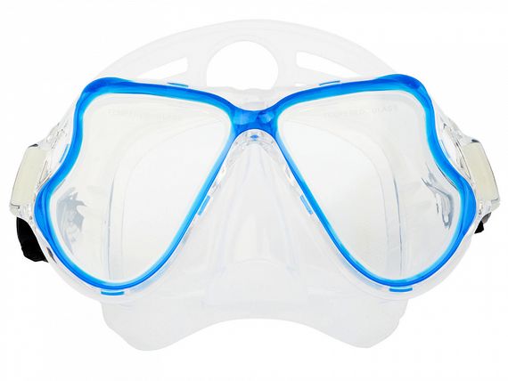 Набор маска+трубка в сумке Sargan Сонора-М прозрачный/голубой