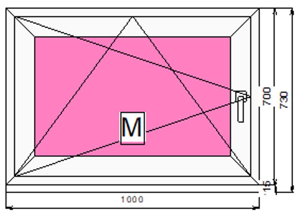 Пластиковое окно 700 х 1000 ТермА Эко + Москитная сетка