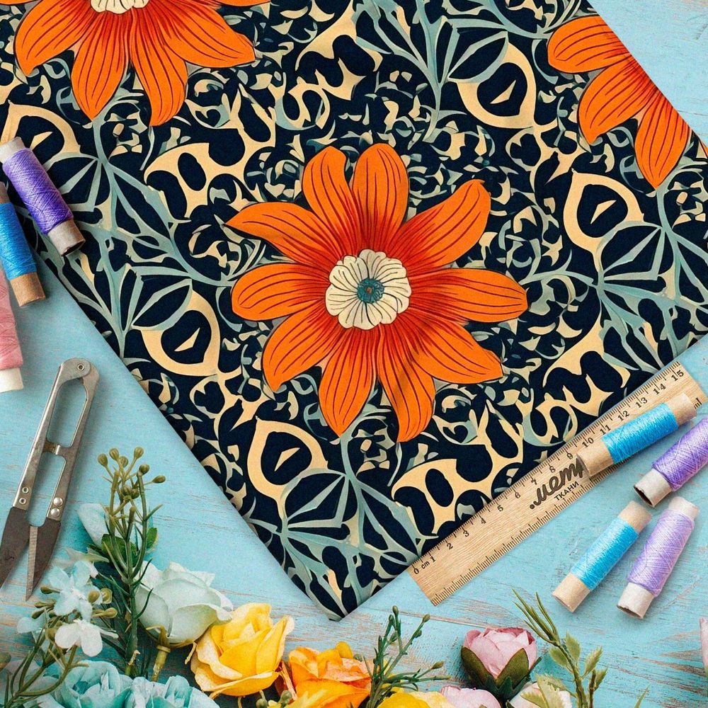 Ткань премиум мембрана флоральное расцветание