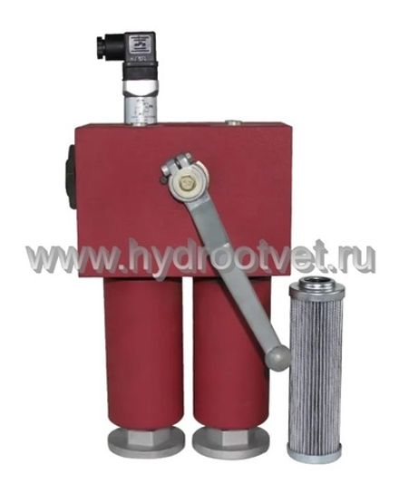 WKDFDKON660QLL10D1.X/-L24 - Напорный фильтр гидравлический сдвоенный модели DFDK тонкость фильтрации 10 мкм, типоразмер 660, вид присоединения: фланец SAE 2" (DN50), материал корпуса - чугун, рабочее давление до 315 бар, визуально-электрический (лампа с напряжением 24В) индикатор загрязнения