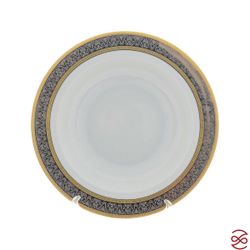 Набор тарелок глубоких Thun Опал широкий кант платина золото 22 см(6 шт)