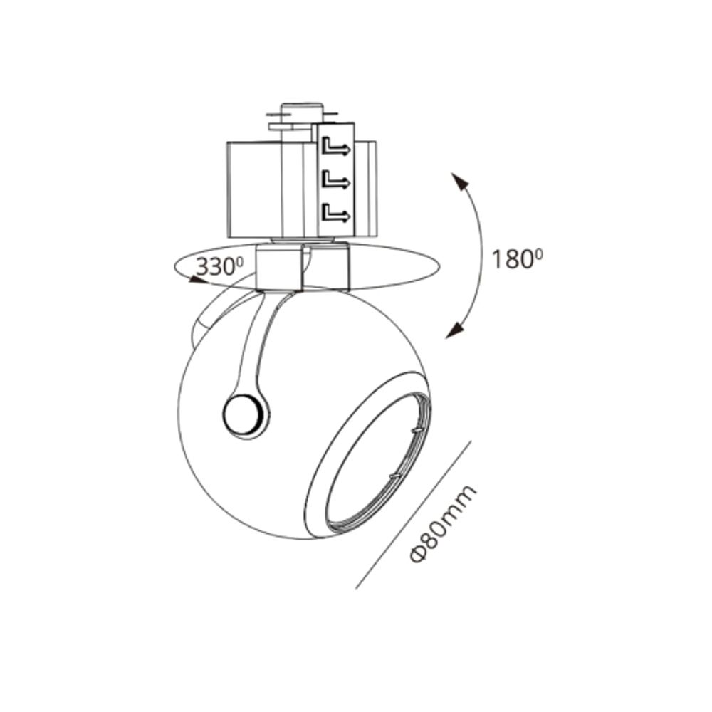 Трековый светильник однофазный ЭРА TR35-GU10 BK под лампу MR16 черный