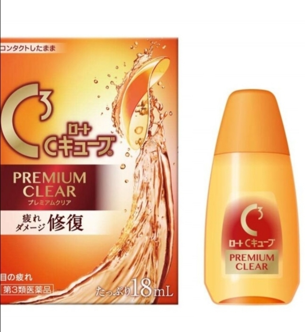 Rohto C3 Premium Clear капли при ношении контактных линз c витамином A, E, Таурином