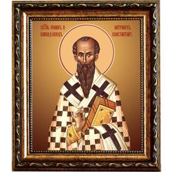 Иоанн II Каппадокиец Святитель патриарх Константинопольский. Икона на холсте.