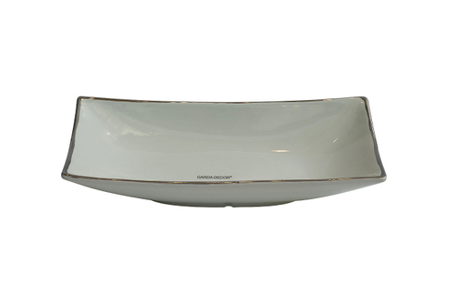 18H3049-SER Блюдо декоративное серое 30*15*6см