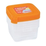 Комплект контейнеров СВЧ 0,46л (5шт.) квадро КАСКАД крышка цвет кирпичный