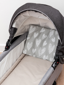 Комплект в коляску Серебряные сердечки