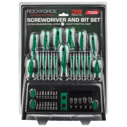 Отвертки в комплекте с битами, набор 39пр. RockFORCE RF-7039