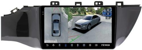 Магнитола для KIA Rio 4, Rio X-Line 2017-2020 (рамка под 9" без кнопки) - Teyes CC3-2K-360 на Android 10, Быстрая, 2K QLED, CarPlay, 4G SIM-слот, 4 камеры в комплекте