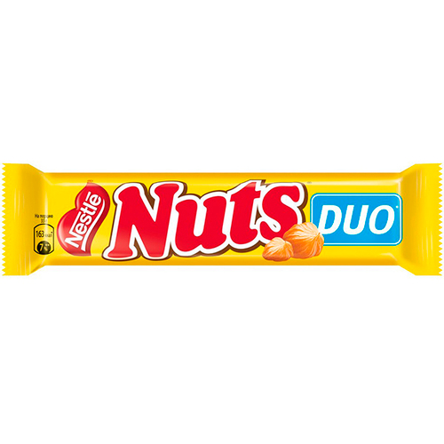 Шоколадный батончик Nuts DUO с фундуком 66 гр