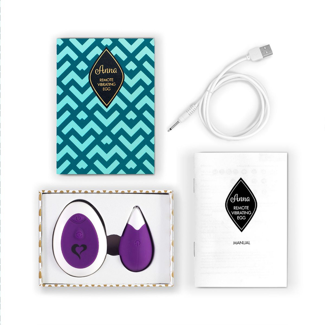 Вибромассажер в форме капли на радиоуправлении Anna Vibrating Egg фиолетовый