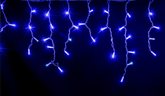 Светодиодная мерцающая бахрома 3*0.6 м., синий, прозр. пр, уличная, IP65, Winner (B.02.7T.100.F+)