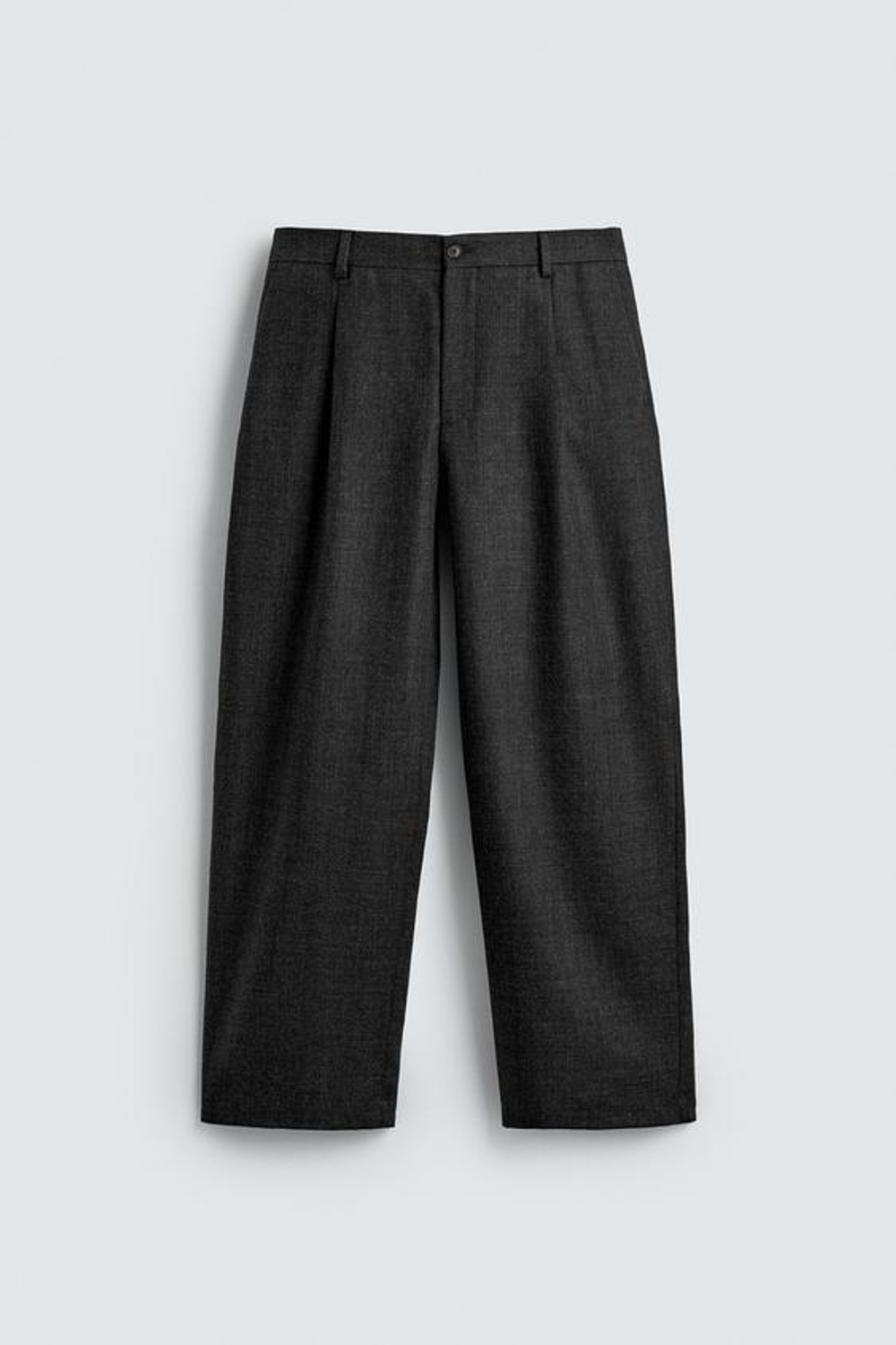 ZARA БРЮКИ ИЗ 100% ШЕРСТИ С ЗАЩИПАМИ — LIMITED EDITION, АНТРАЦИТОВО-СЕРЫЙ