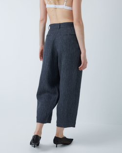 Брюки из смесового льна Брунелло Кучинелли темно-серый