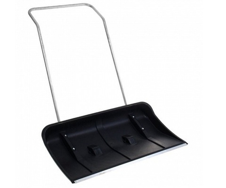 Скрепер снегоуборочный Кайлас 86х50см на колёсиках с алюминиевой планкой и металлической ручкой