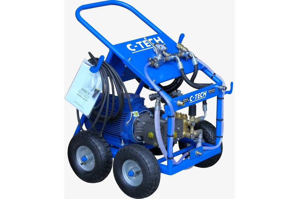 Установка опрессовочная в/давления C-TECH NP2014 (200 бар, до 800 л/ч, 4 кВт, 380 В) мобильная