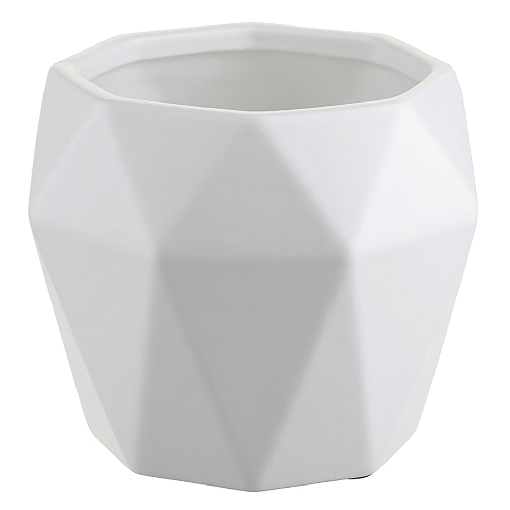 Горшок цветочный rhombus, 13,5 см, матовый белый