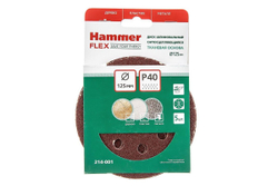 Круг шлиф. самосцепляющийся HAMMER 125мм P40 8отв.5 шт