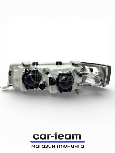 Фары на ВАЗ 2110, 2111, 2112 передние с Bi LED модулями 2.5 дюйма, черная маска, тонированные поворотники (под ключ)