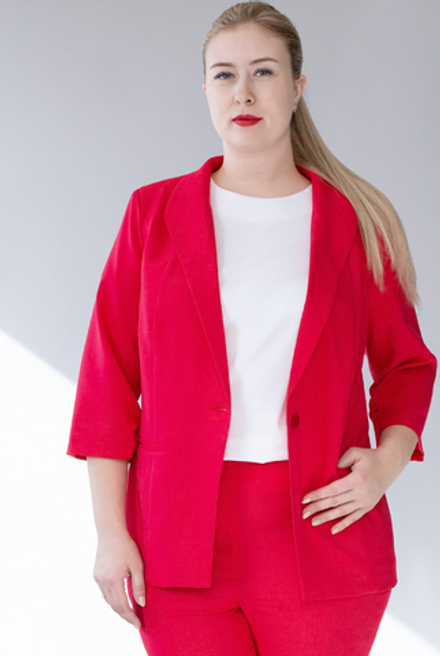 Жакет летний 3288АПА, красный #38К043288АП