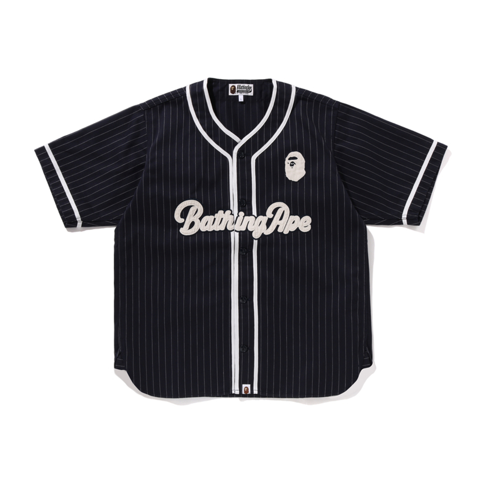 A Bathing Ape Bathing Ape Pinstripe Baseball Shirt