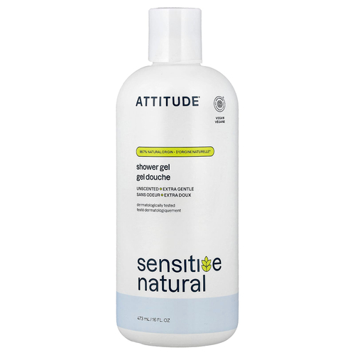 ATTITUDE, Sensitive Natural, гель для душа, без запаха, 473 мл (16 жидк. Унций)
