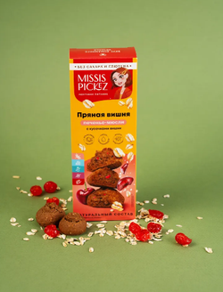 Печенье Мюсли Пряная вишня с кусочками вишни, БЕЗ САХАРА И БЕЗ ГЛЮТЕНА, Missis Pickez, 100 г