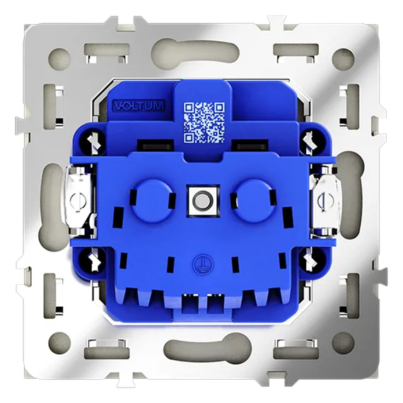 Розетка встраиваемая VOLTUM S70 с заземлением 16А, (сталь) vls040105