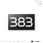 Номер на дверь 383, табличка на дверь для офиса, квартиры, кабинета, аудитории, склада, черная 120х70 мм, Айдентика Технолоджи