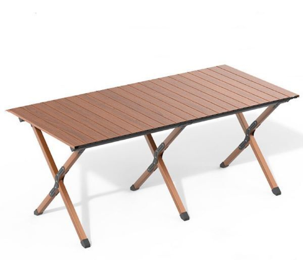 Стол кемпинговый складной DC-5003, 114*59*43 см, цвет: орех, каркас алюминий, ТуристМастер