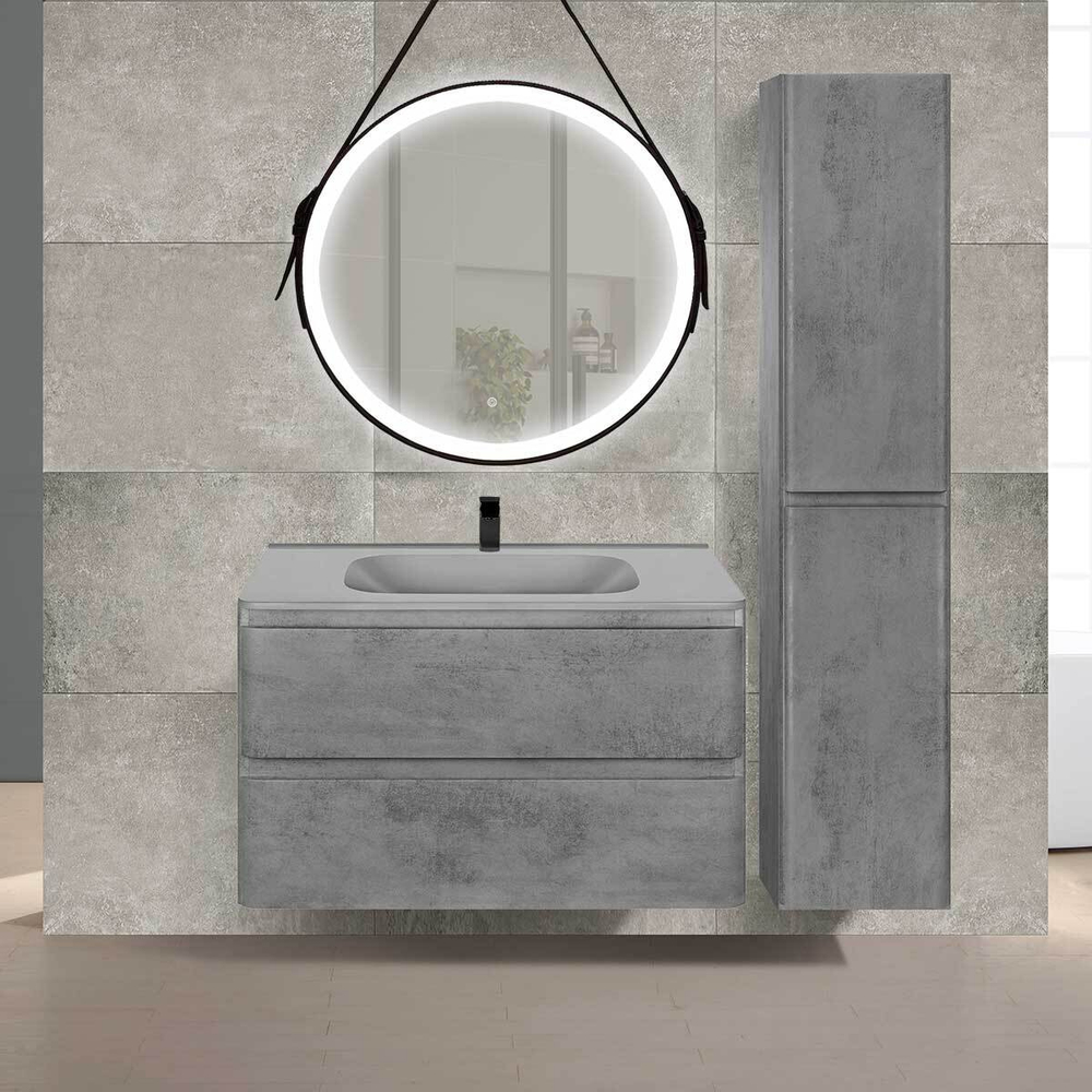 База под раковину Vico 800 подвесная, 2 выкатных ящика soft close, Beton, , шт