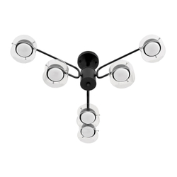 8349/6C COMFI LN26 232 черный/прозрачный, металл/стекло Светильник потолочный LED GX53 6*7W 220V NATALINA