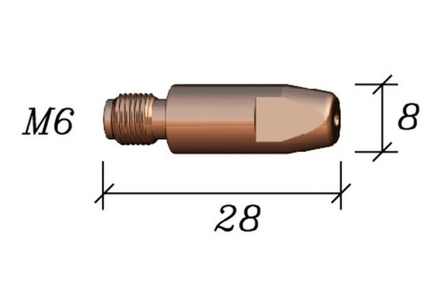 BU-10183 Наконечник сварочный CuCrZr M6*8*28L*1,0 ROBO Arctec