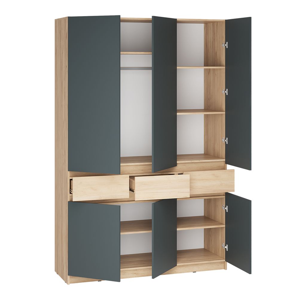 Шкаф трехстворчатый Стоуби ШК-1500 (дуб крафт золотой/глянец белый), Интерьер Центр, г.Пенза