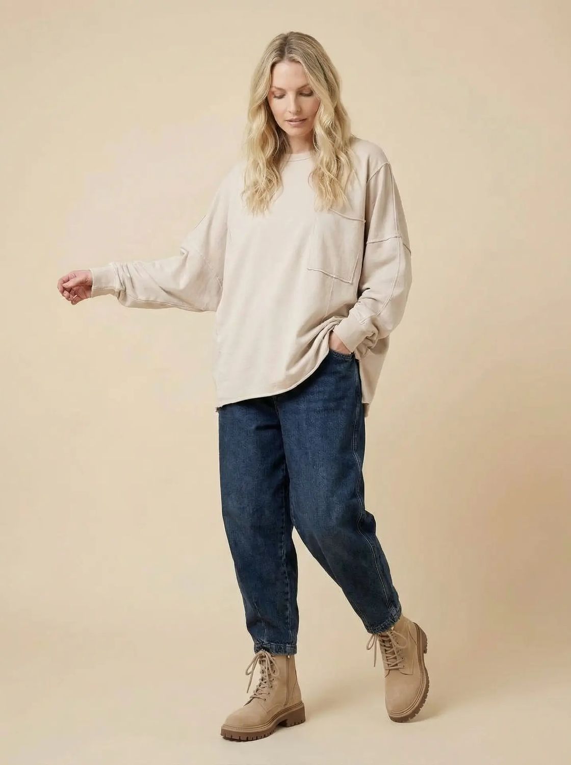 Лонгслив, ballerina, Butterfly (светло-бежевый)