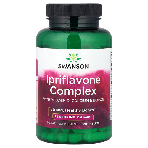 Swanson, Комплекс иприфлавона с витамином D, кальцием и бором, 120 таблеток