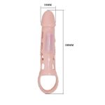 Телесная вибронасадка на пенис с подхватом Harrison - 18 см. (Цвет: телесный)