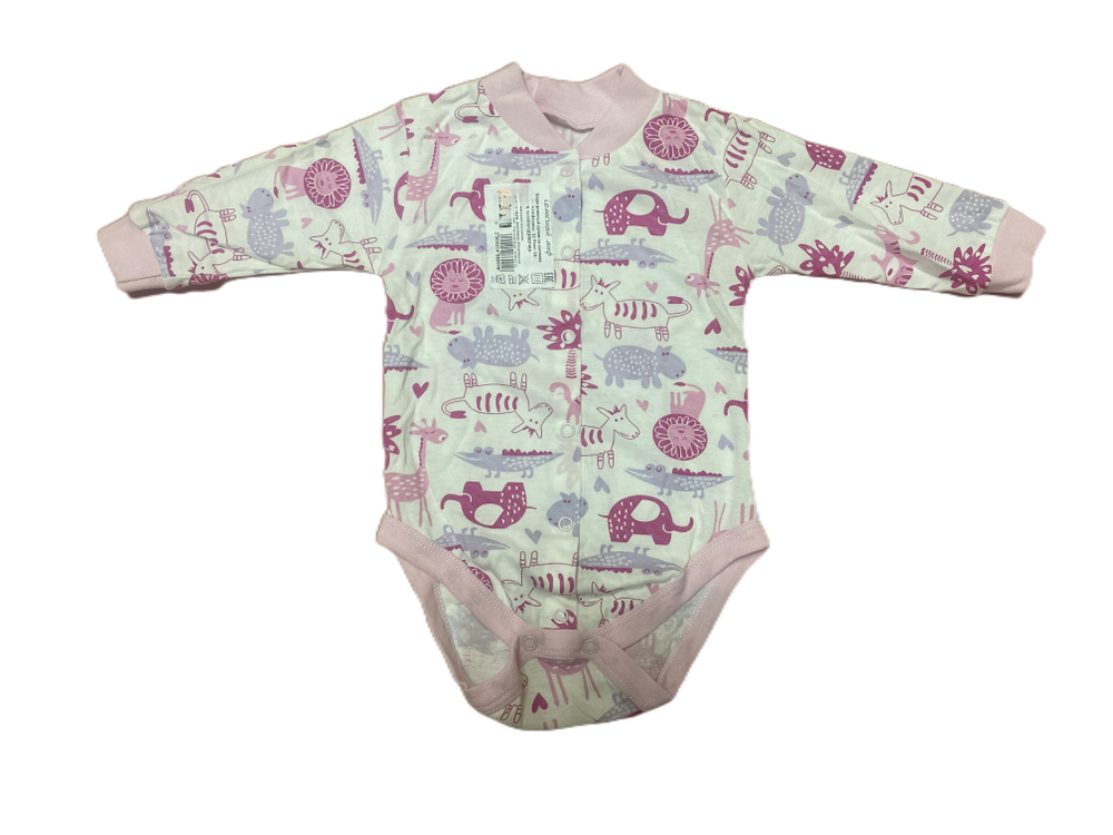 Боди с длинным рукавом на кнопках из кулирки (100% хлопок) на рост 68 см