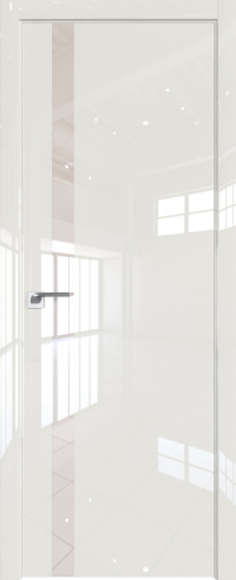 [ТОВАРА НЕТ В НАЛИЧИИ] Дверь межкомнатная Профиль Дорс 6 LK (кромка ABS), цвет магнолия люкс, глянец, стекло перламутровый лак