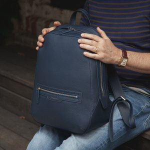 Рюкзак Debussy из кожи теленка, синего цвета