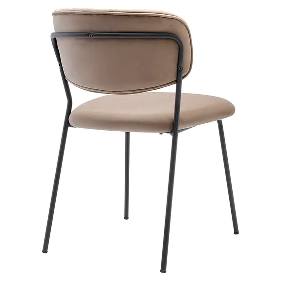 Стул Eirill, светло-коричневый велюр с черными ножками