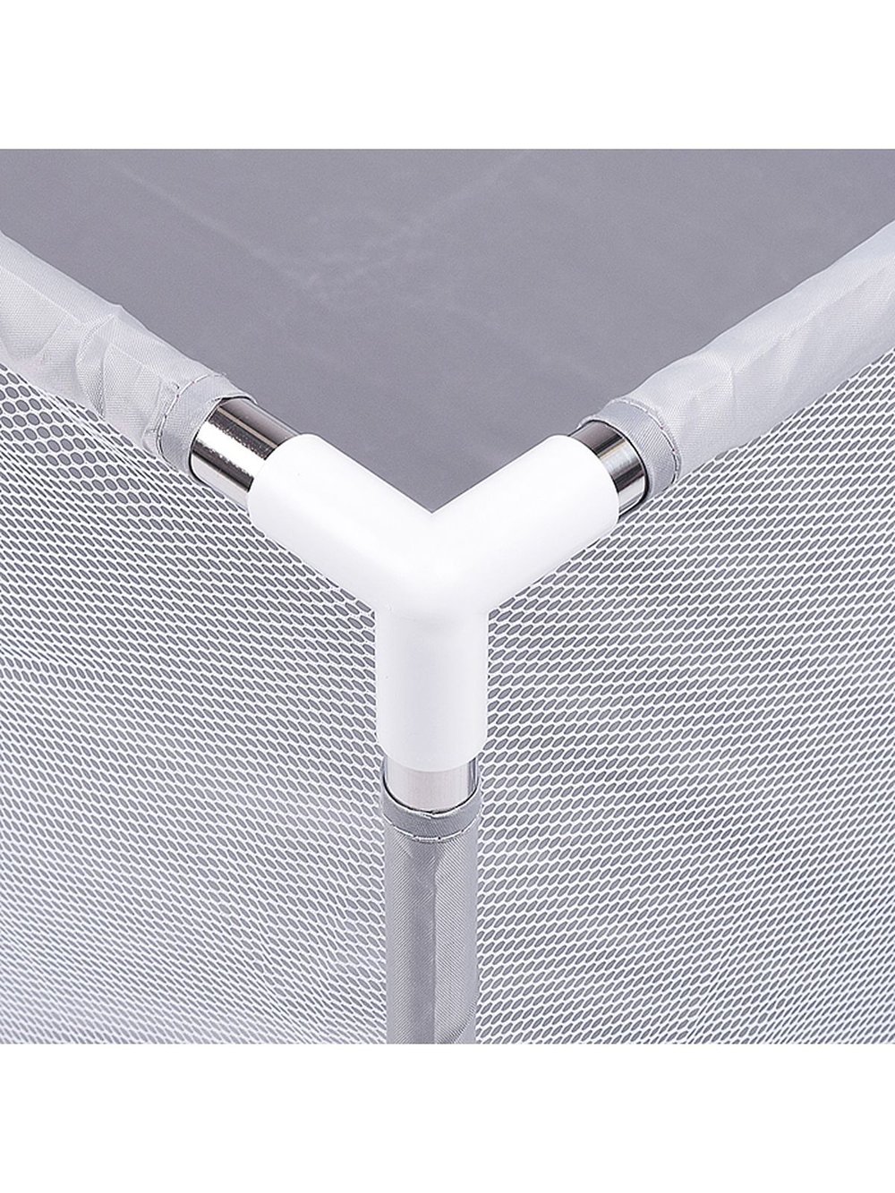 Манеж детский прямоугольный с баскетбольным кольцом и воротами (120*180*60) цвет серый (М11-2)