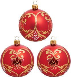 Элита НФШ-1426 Набор ел.украшений Шар 3шт «Очарование» 80 мм